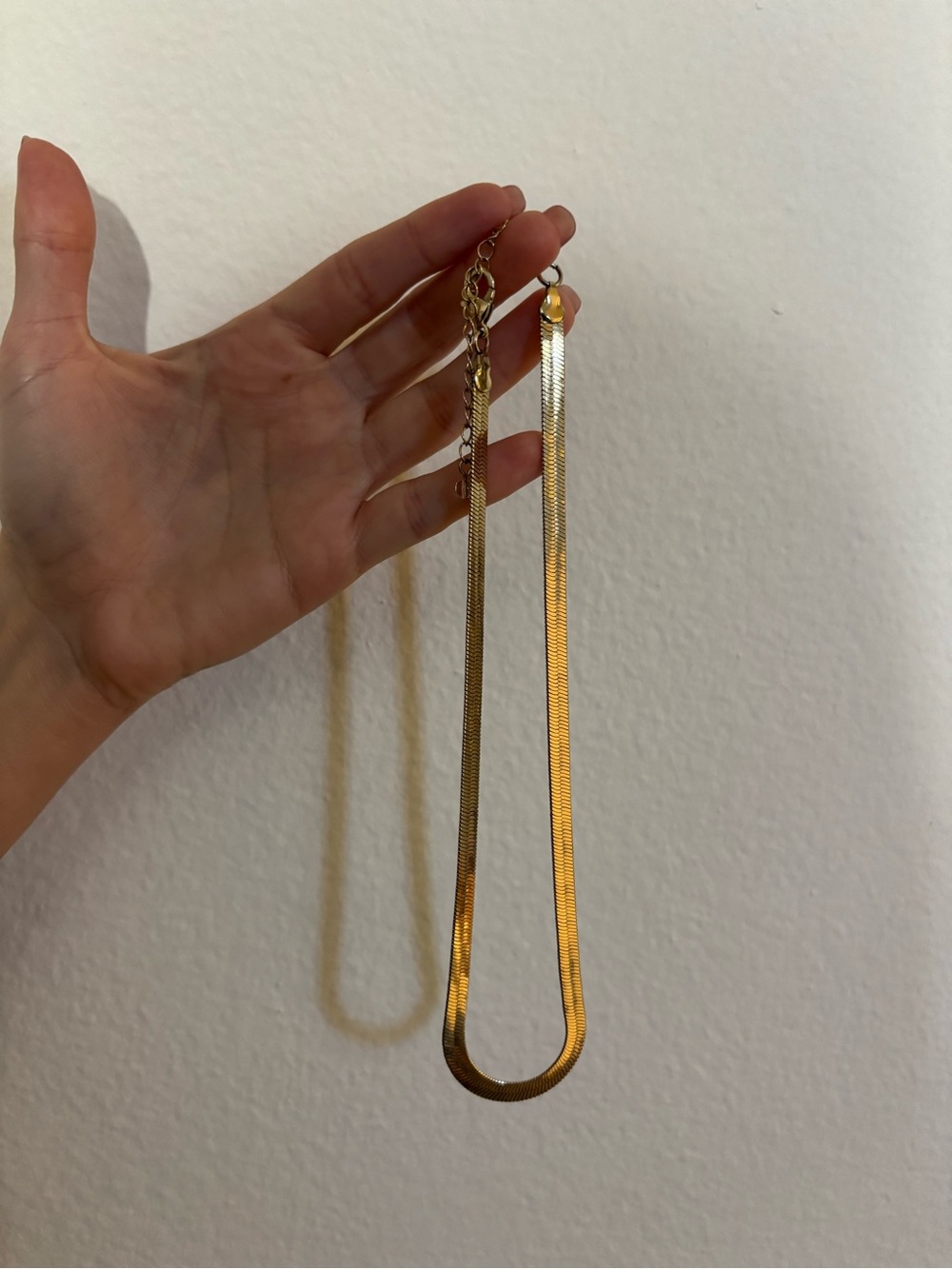 Adjustable Gold Plated Herringbone Chain